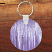 Porte-clés Fille Violet Glam Glitzy Tinsel Stripes (Verso)