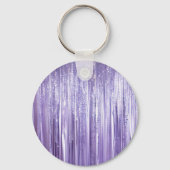 Porte-clés Fille Violet Glam Glitzy Tinsel Stripes (Verso)