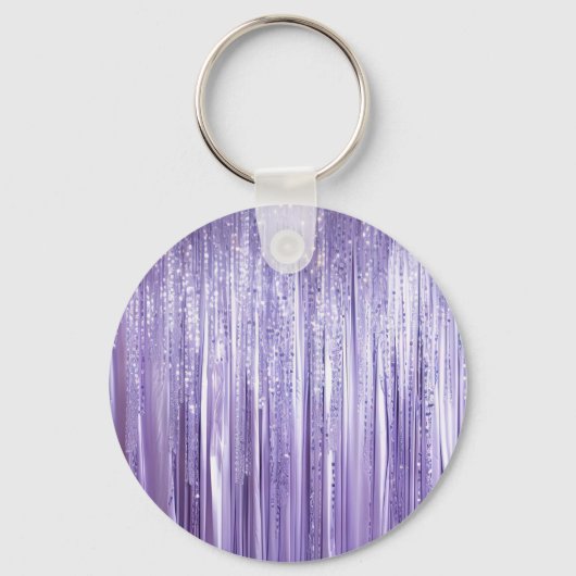 Porte-clés Fille Violet Glam Glitzy Tinsel Stripes (Verso)