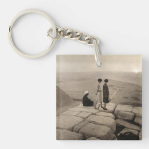 Porte-clés Filles au sommet de la pyramide de Khufu en Égypte