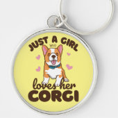 Porte-clés Filles de chien Corgi disant (Devant)