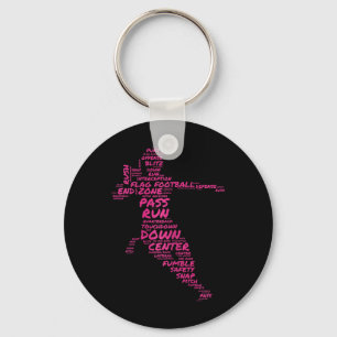 Porte-clés Filles Drapeau Football Joueur Word Art Typographi