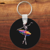 Porte-clés Filles Femmes Halloween Danser Skeleton Rainbow Ll (Recto)