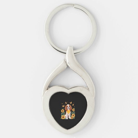 Porte-clés Filles Femmes Maman Cavalier King Charles Spaniel (Devant)