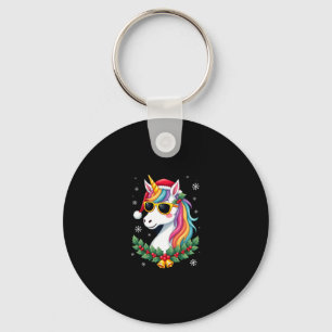 Porte-clés Filles Garçons Licorne de Noël Xmas Santa Mignon E