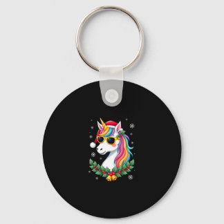 Porte-clés Filles Garçons Licorne de Noël Xmas Santa Mignon E