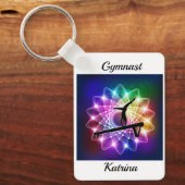 Porte-clés Filles Gymnaste Balance poutre personnalisée (Recto)