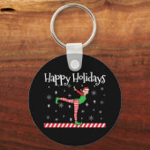 Porte-clés Filles Gymnastique Elfe de Noël (Recto)