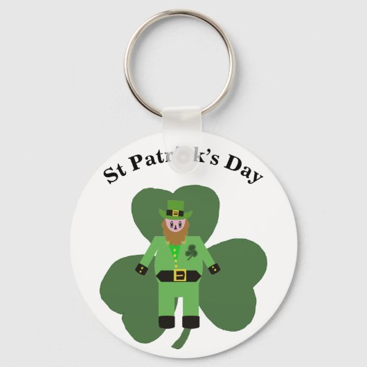 Porte-clés Filles Jour de la Saint Patrick Leprechaun (Recto)