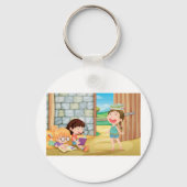 Porte-clés Filles Lues Dans Un Porte - clé De Grange (Recto)