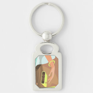 Porte-clés Filles main poussant sur le bouton snooze du révei