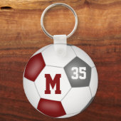 Porte-clés filles maroon grey soccer (Verso)