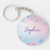 Porte-clés Filles Mignonnes Sirène Sous Le Clavier De Nom De  (Devant)
