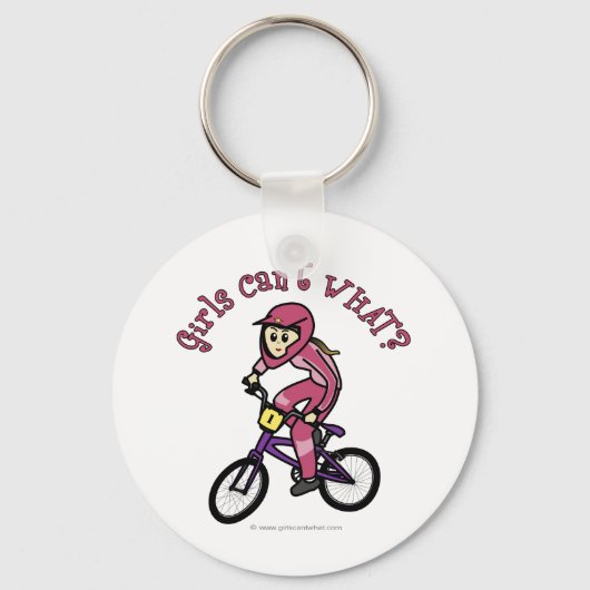 Porte-clés Filles rose pâle BMX (Recto)