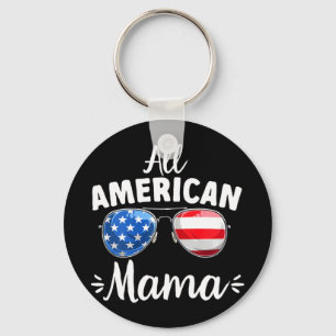 Porte-clés Filles Tout à fait Américaine Maman 4 Juillet