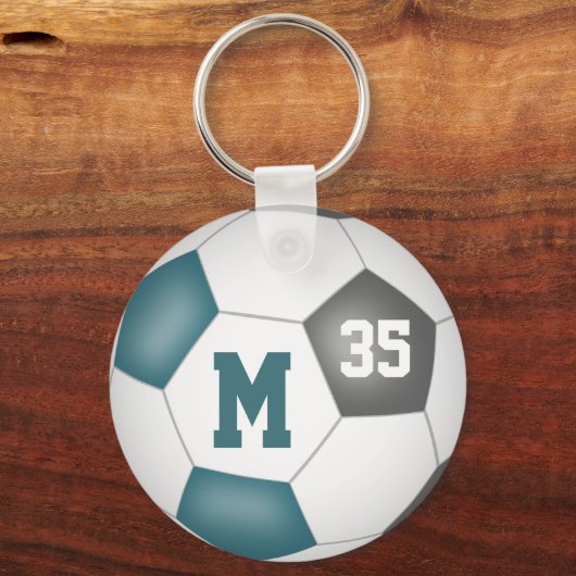 Porte-clés filles turquoise gris soccer acheter 1 ou pour tou (Verso)