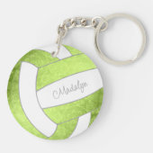 Porte-clés filles vert vif nom volleball (Dos)