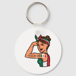 Porte-clés Fillette Mexicaine Mujer Rosie Riveter Cinco De Ma