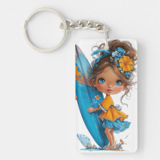 Porte-clés FILLETTE THÉMATIQUe ESTIVALE FANTAISISTE MIGNONNE