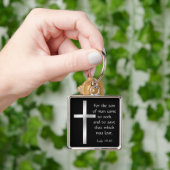 Porte-clés Fils croisé argenté de chrétien de l'homme (main)