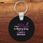 Porte-clés Fin De L'Overdose Je Porte Le Violet Pour Ma Soeur (Recto)