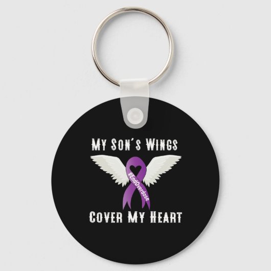 Porte-clés Fin de l'overdose Les ailes de mon fils couvrent m (Recto)