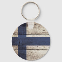 Fin Flag on Old Wood Grain