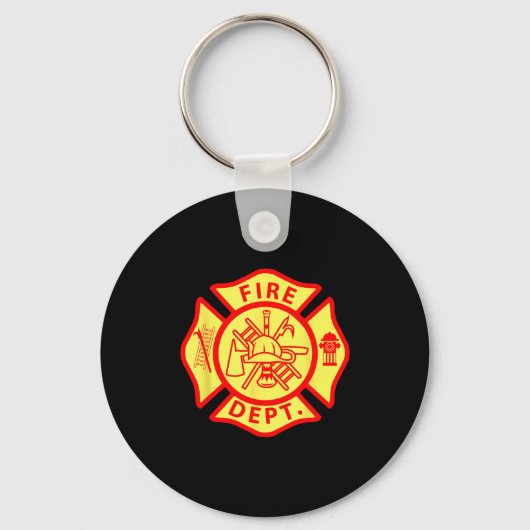 Porte-clés Fire Department Logo Uniform Fireman Symbol Firefi (Recto)