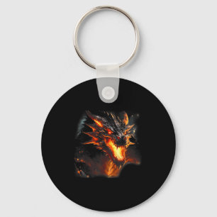 Porte-clés Fire Dragon Head Mythique Dragon Love Respiration 