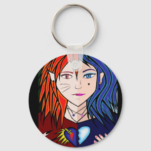 Porte-clés Fire Ice girl anime