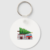 Porte-clés Fire Truck Christmas Tree Xmas Lights Firefighter (Recto)