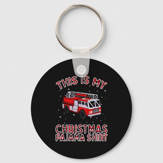 Porte-clés Firefighter Christmas Pajama - Fire Truck Funny Fi (Recto)