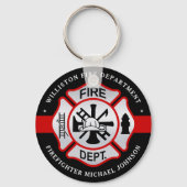 Porte-clés Firefighter Maltese Cross Personalized Fireman (Recto)