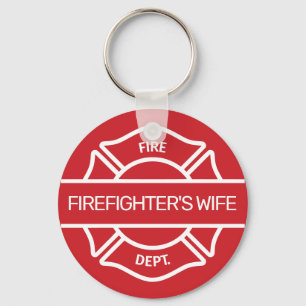 Porte-clés Firefighter's Wife Red Keychain