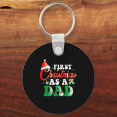 Porte-clés First Christmas As A Dad Xmas Lights New Dad Chris (Recto)