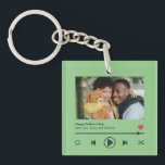 Porte-clés First Fête des pères Papa Custom Photo Music Playe<br><div class="desc">Cadeau de Fête des pères personnalisé pour votre père pour célébrer la Fête des pères. Que ce soit pour un nouveau père, un beau père, un père ancien et classique, ou un papa-to-be, la fonction de texte personnalisé vous couvrira. Vous pouvez modifier le texte à votre texte désiré et télécharger...</div>