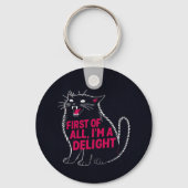Porte-clés First Of All I'm A Delight Roaring Black Cat (Verso)