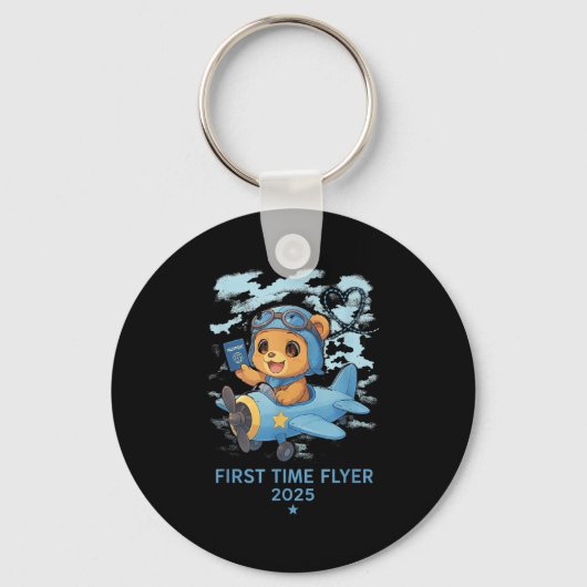 Porte-clés First Time Flyer 2025 Teddy Bear Aviator Kids Todd (Recto)
