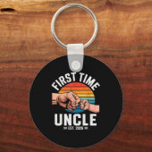 Porte-clés First Time Uncle Est 2026 Baby Announcement Great (Recto)