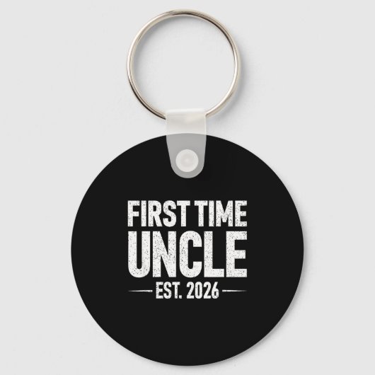 Porte-clés First Time Uncle Est. 2026 Funny New Uncle (Recto)