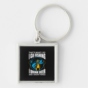 Porte-clés Fisher I Go Fishing I Drink Beer