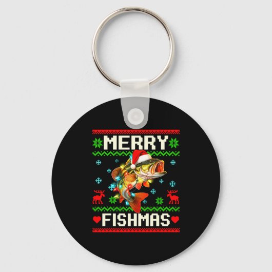 Porte-clés Fishing B Fish Merry Fishmas Fisherman Ugly Christ (Recto)