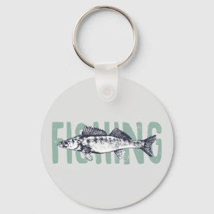 Porte-clés Fishing Fisherman Fish Text Art  