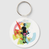 Porte-clés Fitness Abstrait Art of Man Lifting Dumbbells (Recto)