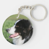 Porte-clés Fixation de chiot de border collie (Dos)