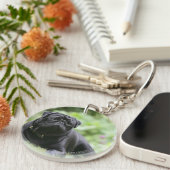 Porte-clés Fixation noire de carlin (Devant droit)