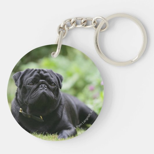 Porte-clés Fixation noire de carlin (Dos)