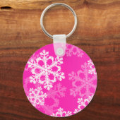 Porte-clés Flacon de Noël rose et blanc (Recto)