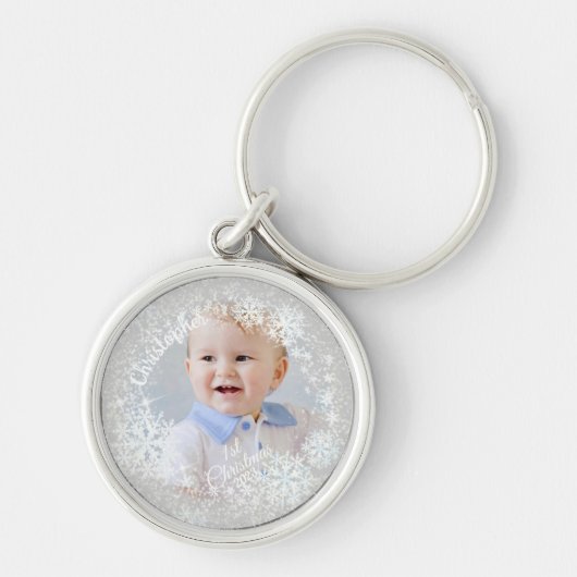 Porte-clés Flacons de neige brillants gris (Devant)