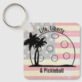 Porte-clés FLAG Life Liberty & Pickleball USA (Recto)
